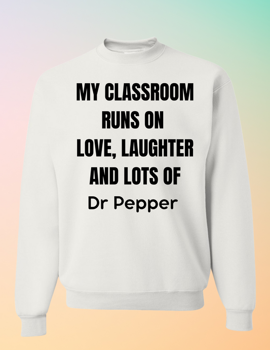 Classroom and Dr. Pepper